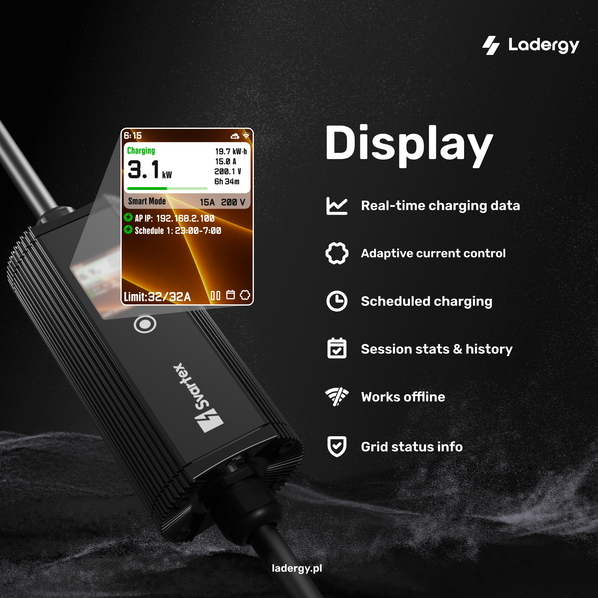 Portable EV Charger 16A Type 2 – 3.7 kW Mobile Charging Solution